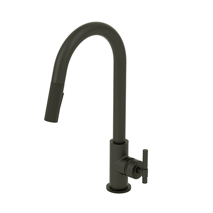 Bellacio-F Swivel Pull Down Kitchen Faucet - Single Hole - 17" Brass/Matt Black