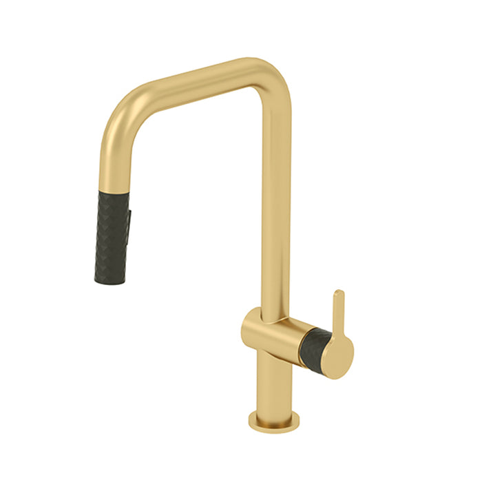 Calozy Swivel Pull Down Kitchen Faucet - Single Hole - 17" Brass/Brushed Gold/Matt Black