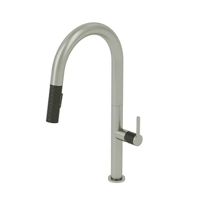 Calozy Swivel Pull Down Kitchen Faucet - Single Hole - 18" Brass/Stainless Steel/Matte Black