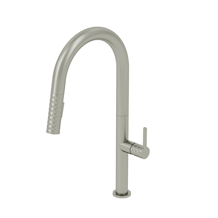 Calozy Swivel Pull Down Kitchen Faucet - Single Hole - 18" Brass/Stainless Steel