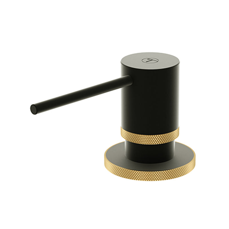 Bellacio-F Kitchen Soap Dispenser - Built-In - 4" Brass/Matte Black/Brushed Gold