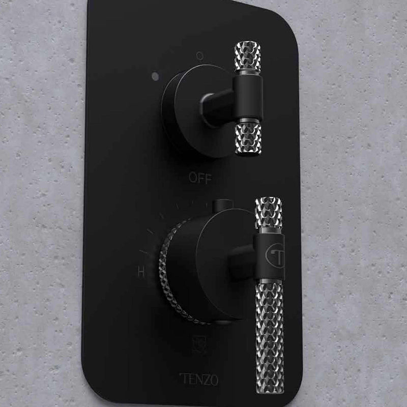 Bellacio-C 2-Way Thermostatic Trim Complete Shower Set - Wall Mount - 10" Brass/Brushed Gold