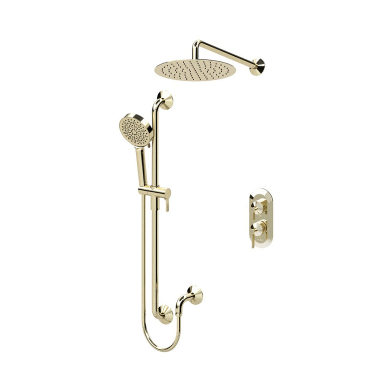 Paloma 2 Way Pressure Balance Complete Shower Set - Wall Mount - 12" Brass/Champain Gold