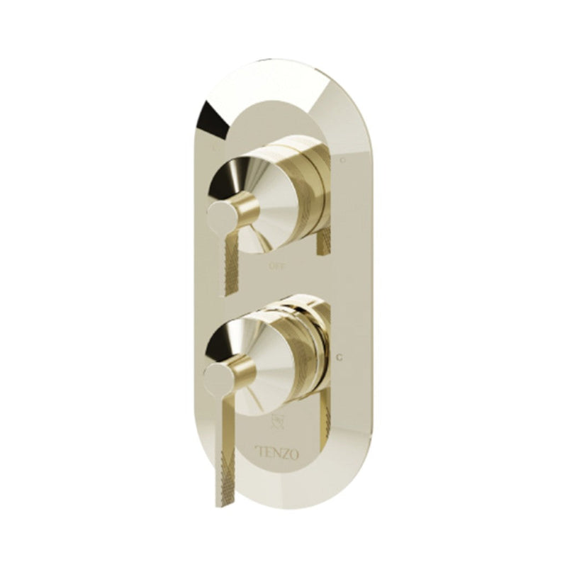 Paloma 2 Way Pressure Balance With Diverter Shower Mixer - Wall Mount - 8" Brass/Champain Gold