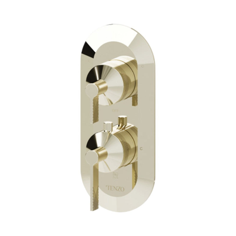 Paloma 2 Way Thermostatic With Diverter Shower Mixer - Wall Mount - 8" Brass/Champain Gold