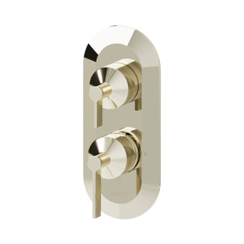 Paloma 3 Way Pressure Balance With Diverter Shower Mixer - Wall Mount - 8" Brass/Champain Gold