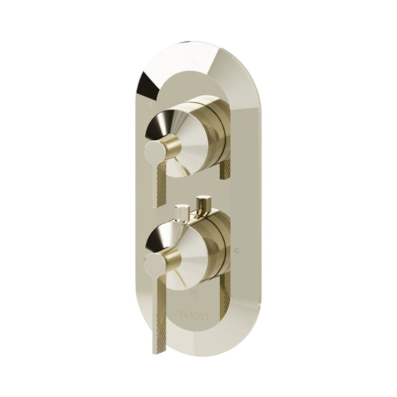 Paloma 3 Way Thermostatic With Diverter Shower Mixer - Wall Mount - 8" Brass/Champain Gold