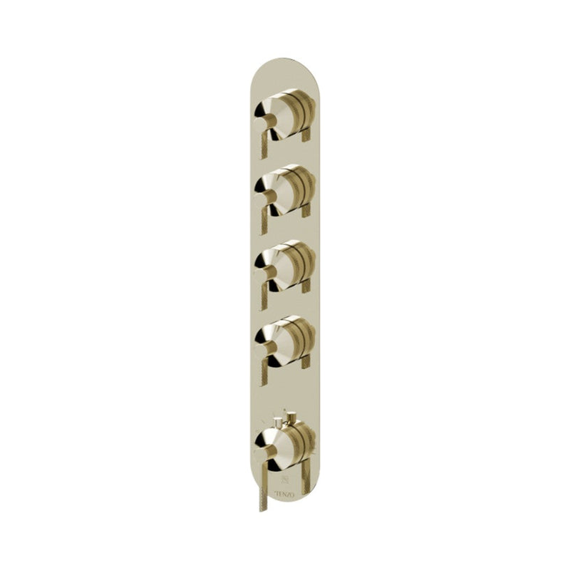 Paloma Extenza 4 Way Thermostatic Shower Mixer - Wall Mount - 17" Brass/Champain Gold