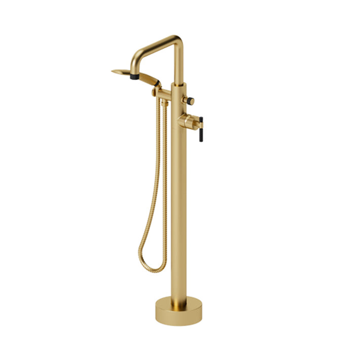 Bellacio-C Complete Tub Faucet - Free Standing - 38" Brass/Brushed Gold/Matt Black