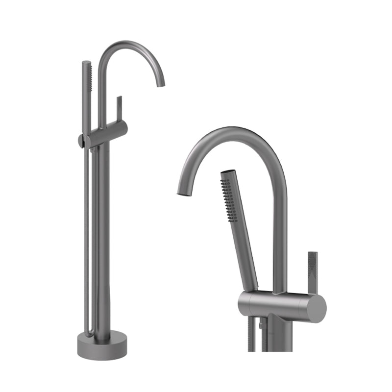 Paloma Round Complete Tub Faucet - Free Standing - 40" Brass/Gun Metal