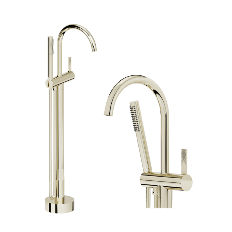 Paloma Round Complete Tub Faucet - Free Standing - 40" Brass/Champain Gold