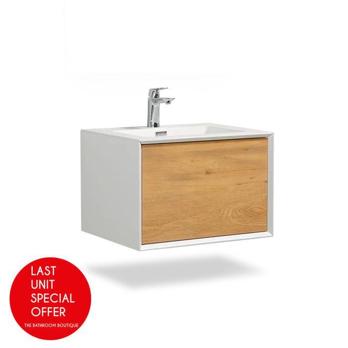 Furla 1 Drawer Bathroom Vanity with Single Sink - Wall Mount - 24" Mdf/Oak - Last Unit Special Offer