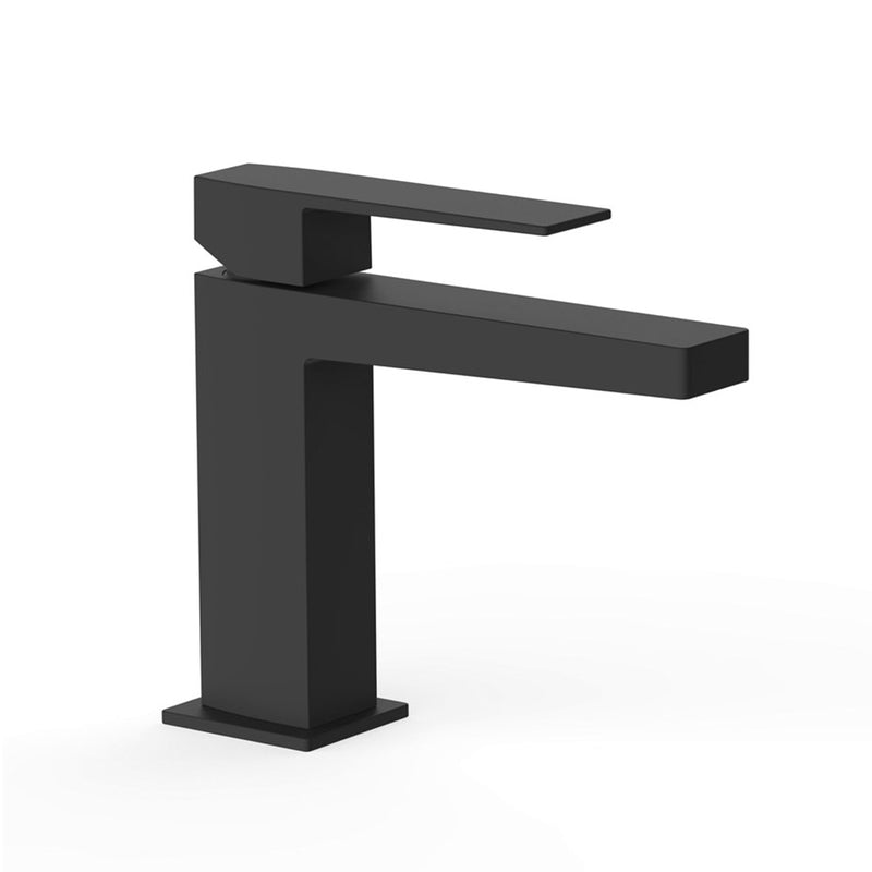 Slim Bathroom Faucet - Single Hole - 7" Brass/Matt Black