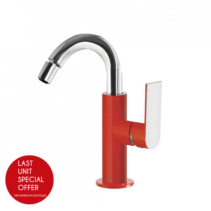 Loft Bidet Faucet - Single Hole - 9" Brass/Red - Last Unit Special Offer