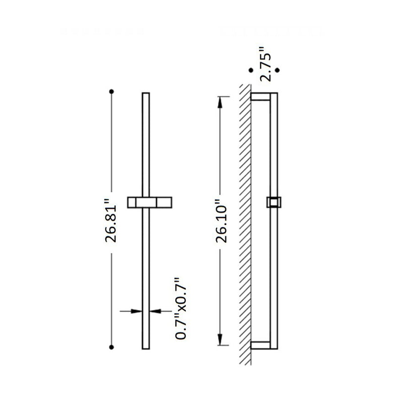 Universal Hand Shower Column - Wall Mount - 27" Brass/Polished Chrome