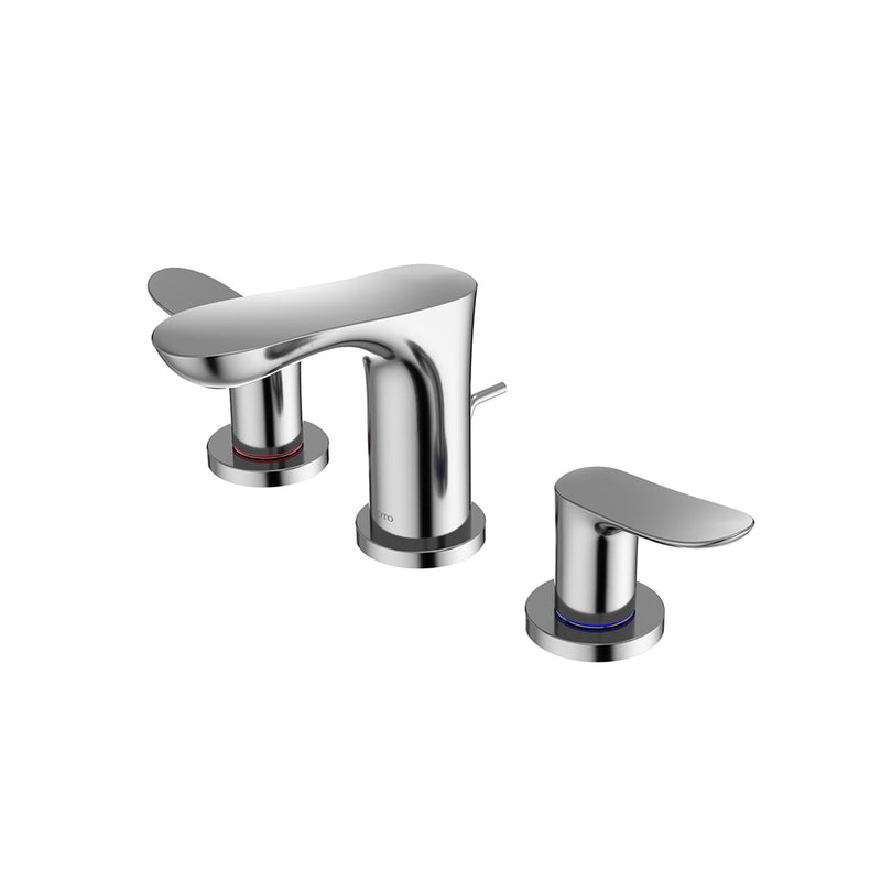 Go Bathroom Faucet - Widespread - 8" Brass/Polished Chrome