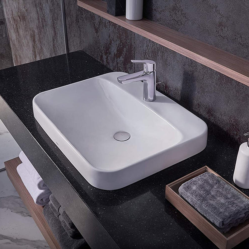 Gs Bathroom Faucet - Single Hole - 7" Brass/Polished Chrome