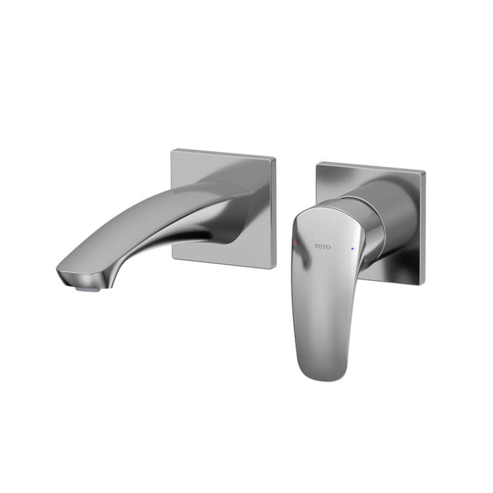 GM Short Bathroom Faucet - Wall Mount - 5" Brass/Polished Chrome
