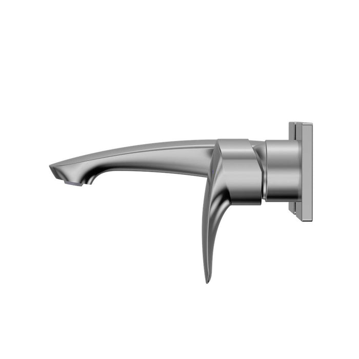 GM Short Bathroom Faucet - Wall Mount - 5" Brass/Polished Chrome