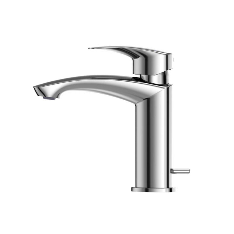 Gm Bathroom Faucet - Single Hole - 7" Brass/Polished Chrome