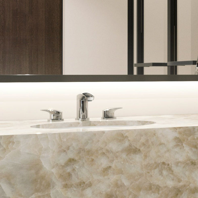 Gm Bathroom Faucet - Widespread - 8" Brass/Polished Chrome