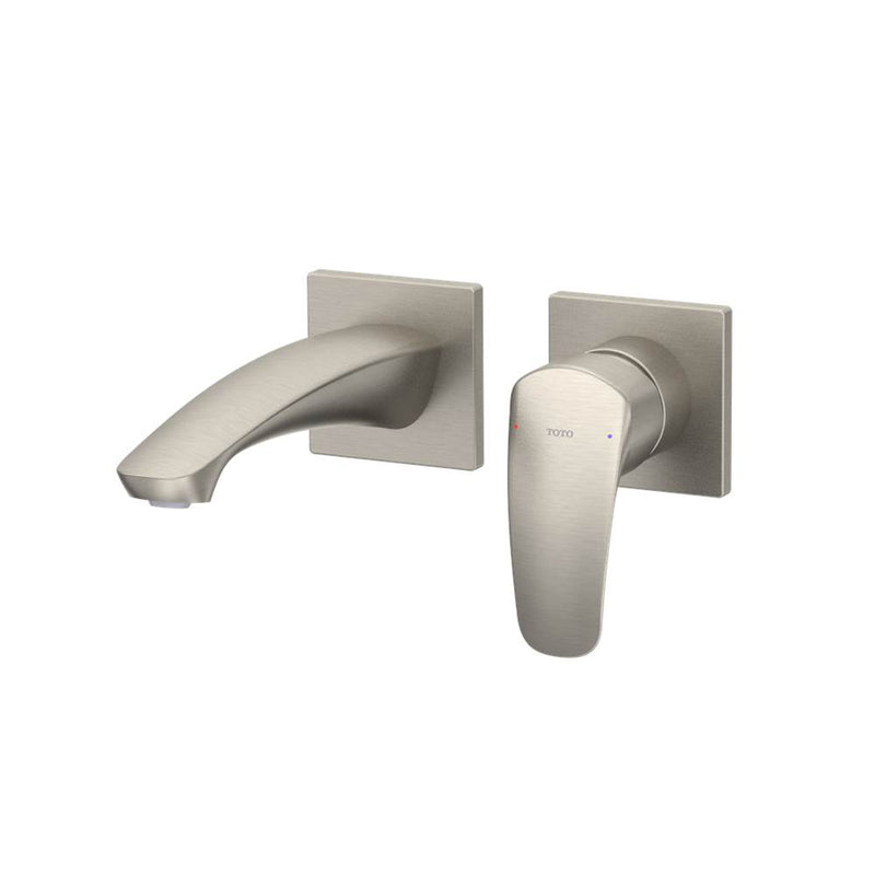 GM Short Bathroom Faucet - Wall Mount - 5" Brass/Brushed Nickel