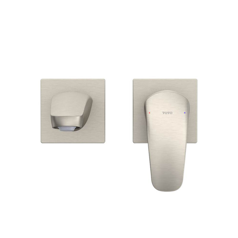 GM Short Bathroom Faucet - Wall Mount - 5" Brass/Brushed Nickel