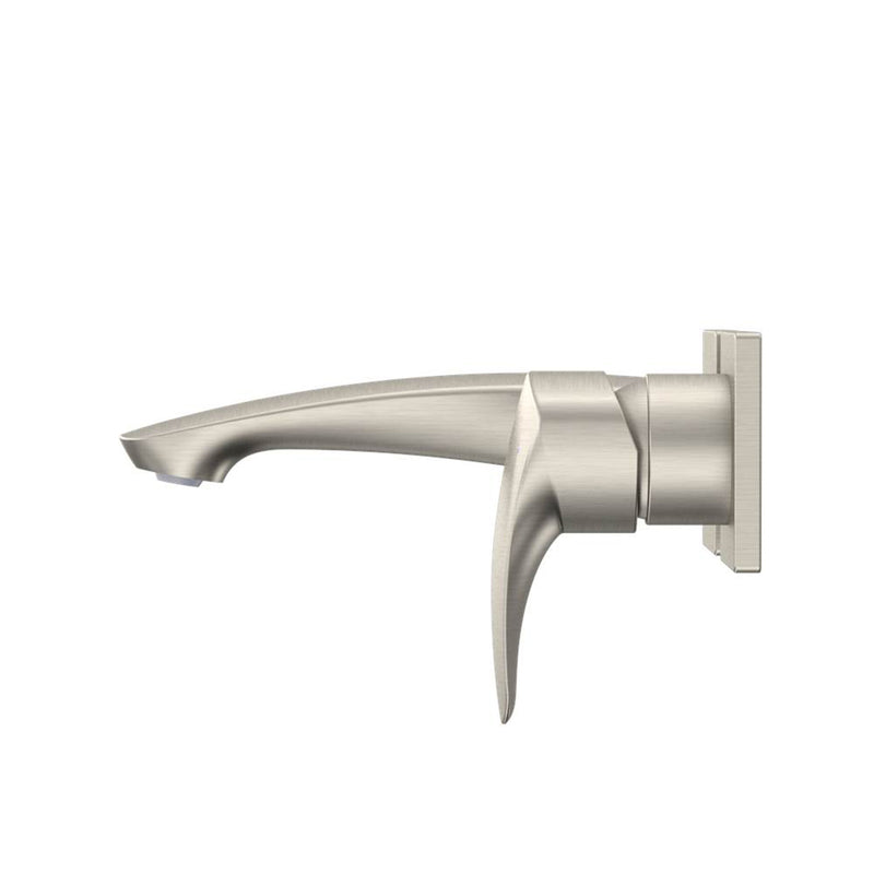 GM Short Bathroom Faucet - Wall Mount - 5" Brass/Brushed Nickel