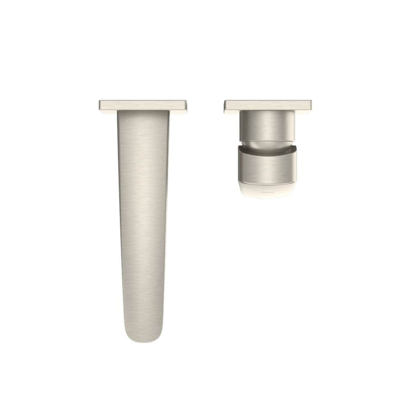 GM Short Bathroom Faucet - Wall Mount - 5" Brass/Brushed Nickel