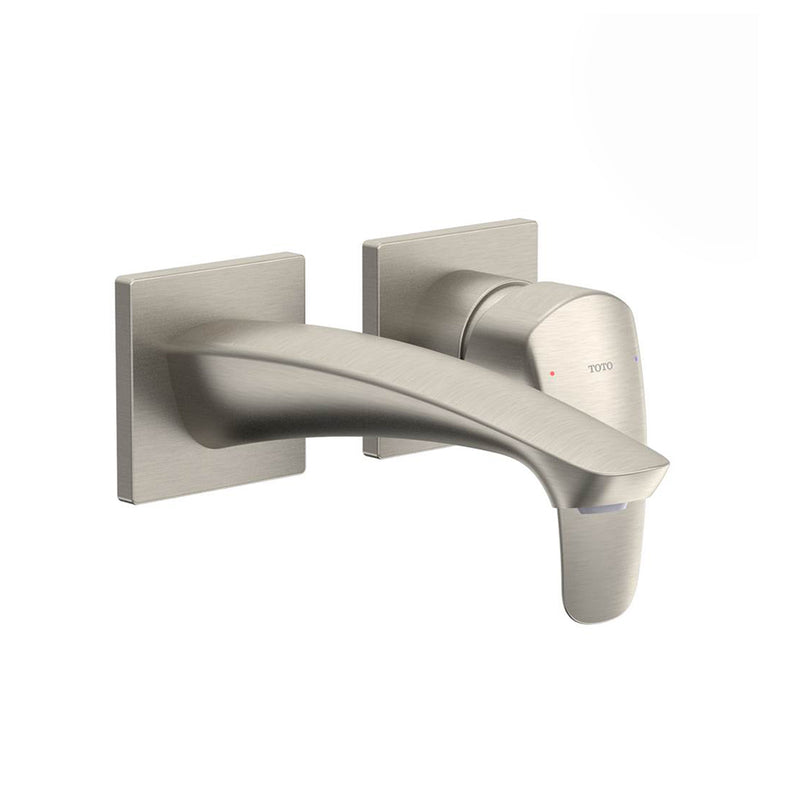 GM Short Bathroom Faucet - Wall Mount - 5" Brass/Brushed Nickel