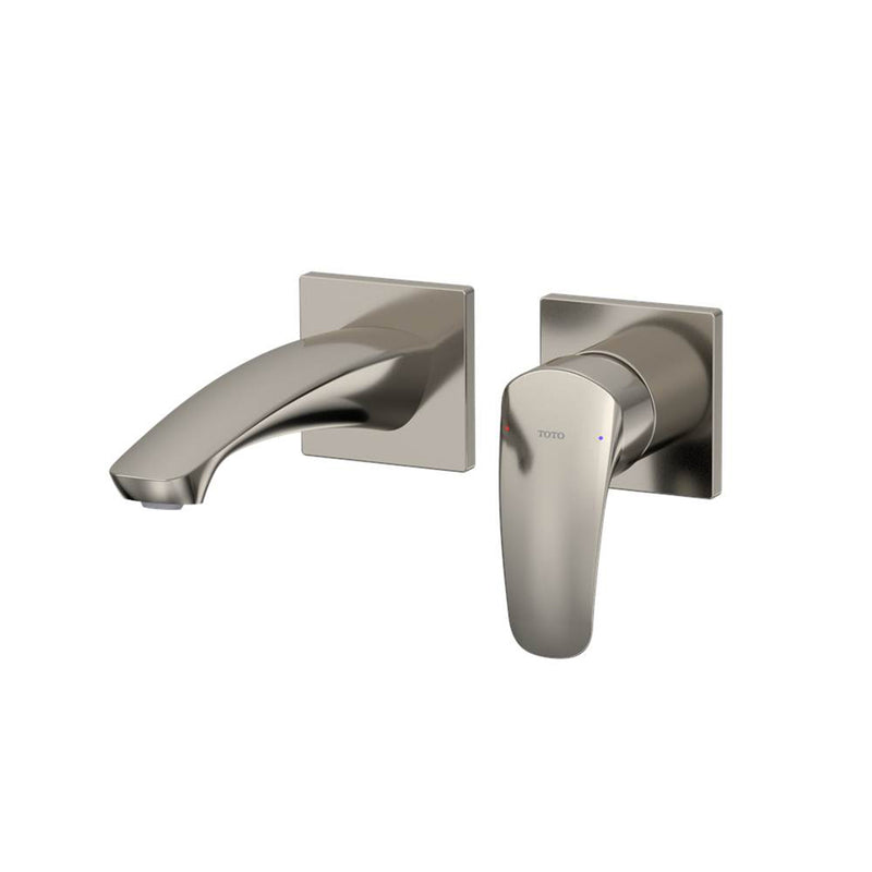 GM Short Bathroom Faucet - Wall Mount - 5" Brass/Polished Nickel