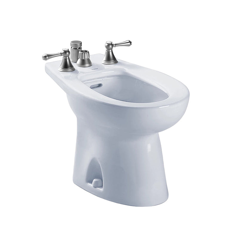 Piedmont Vertical Spray Bidet - Floor Mount - 14" Vitreous China/Cotton