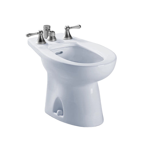 Piedmont Vertical Spray Bidet - Floor Mount - 14" Vitreous China/Cotton