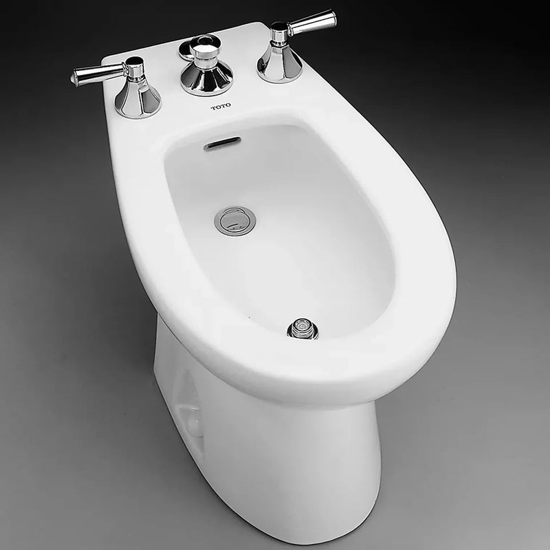 Piedmont Vertical Spray Bidet - Floor Mount - 14" Vitreous China/Cotton