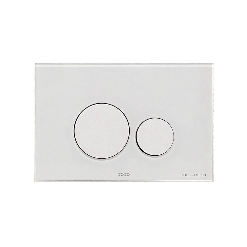 Neorest Rectangle Dual Toilet Flush Plate - Wall Mount - 10" Glass/Abs/White