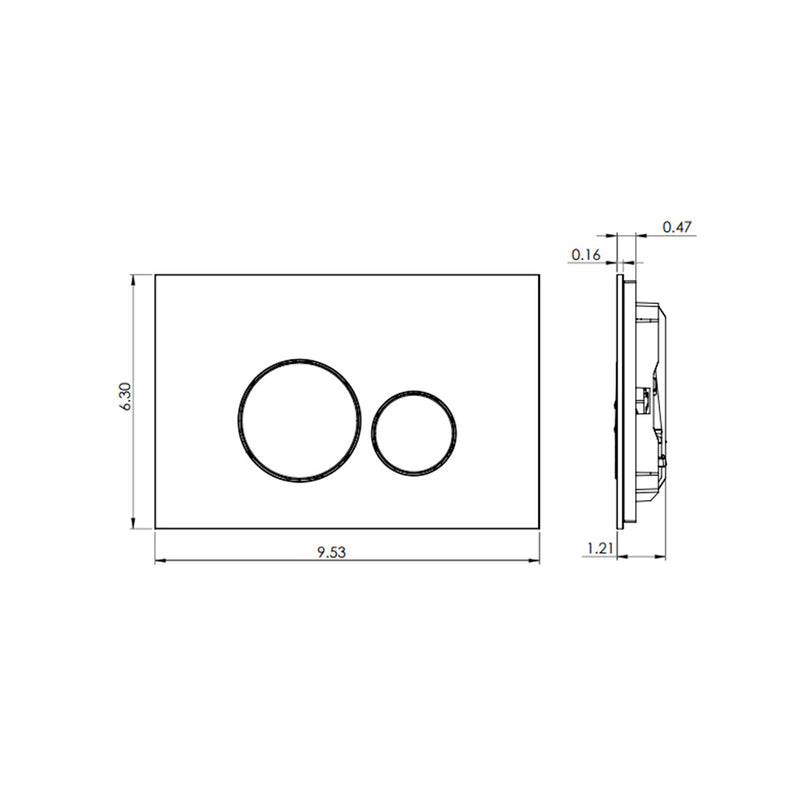 Neorest Rectangle Dual Toilet Flush Plate - Wall Mount - 10" Glass/Abs/White