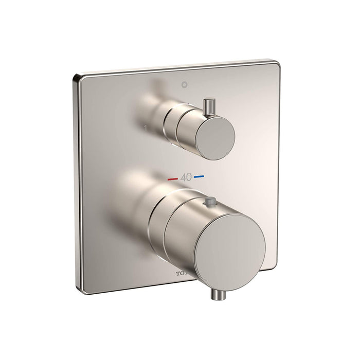 Mini Unit 2 Way Thermostatic Mixing Valve Shower Mixer - Wall Mount - 6" Brass/Brushed Nickel