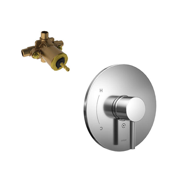 G Complete Pressure Balance Shower Mixer - Wall Mount - 8" Brass/Polished Chrome