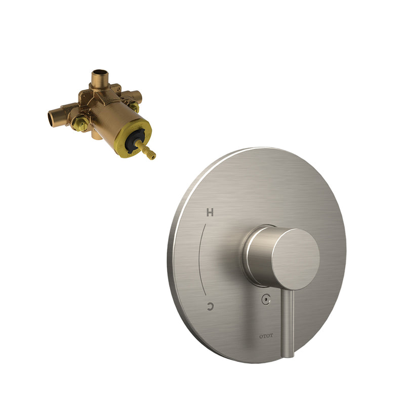 G Complete Pressure Balance Shower Mixer - Wall Mount - 8" Brass/Brushed Nickel