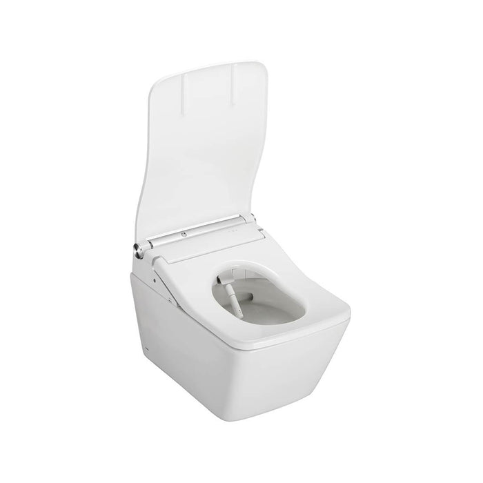 SP Washlet+ SW Elongated One Piece Toilet with Electronic Bidet Seat - Wall Mount - 15" Vitreous China/Cotton/Matte Silver