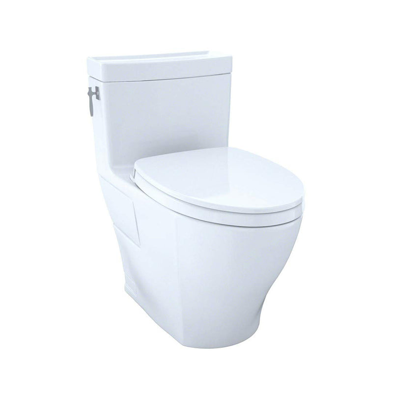 Aimes Elongated Complete One Piece Toilet - Floor Mount - 18" Vitreous China/Cotton