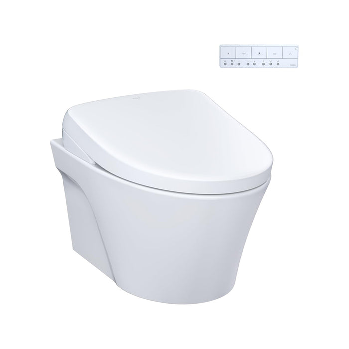 AP Washlet + S7 Complete Dual Flush One Piece Toilet with Smart Bidet Seat - Wall Mount - 15" Vitreous China/Cotton