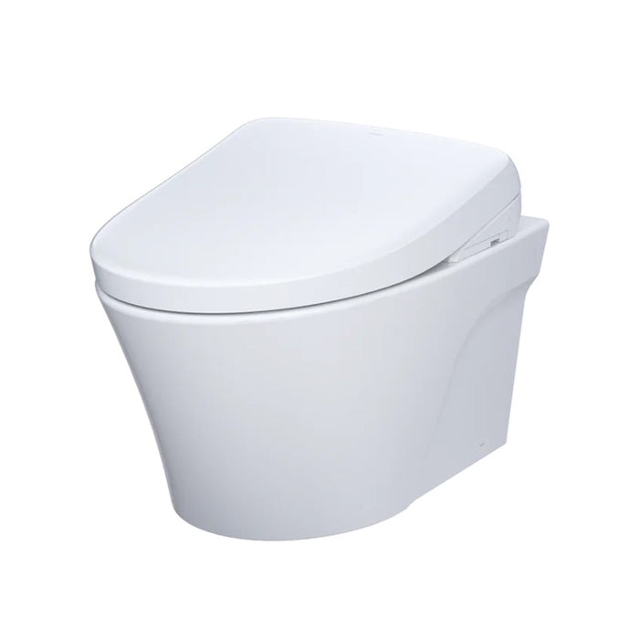 AP Washlet + S7 Complete Dual Flush One Piece Toilet with Smart Bidet Seat - Wall Mount - 15" Vitreous China/Cotton