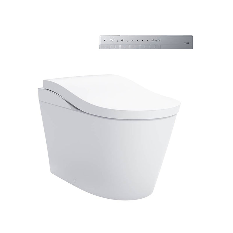 Neorest LS Elongated Dual Flush One Piece Toilet with Smart Bidet Seat - Floor Mount - 17" Vitreous China/Cotton/Silver