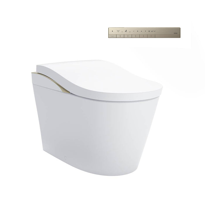 Neorest LS Elongated Dual Flush One Piece Toilet with Smart Bidet Seat - Floor Mount - 17" Vitreous China/Cotton/Nickel