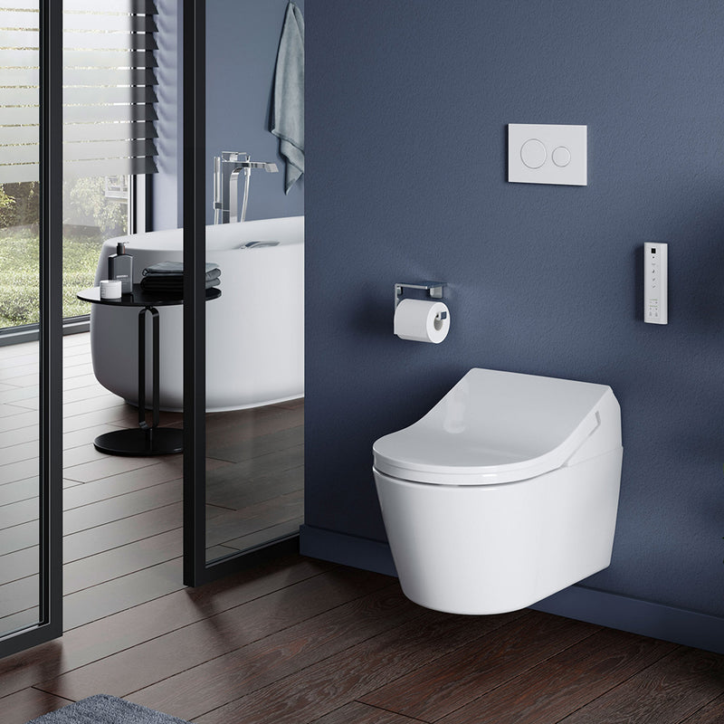 Washlet RX Elongated Complete Dual Flush One Piece Toilet with Smart Bidet Seat - Wall Mount - 15" Vitreous China/Cotton