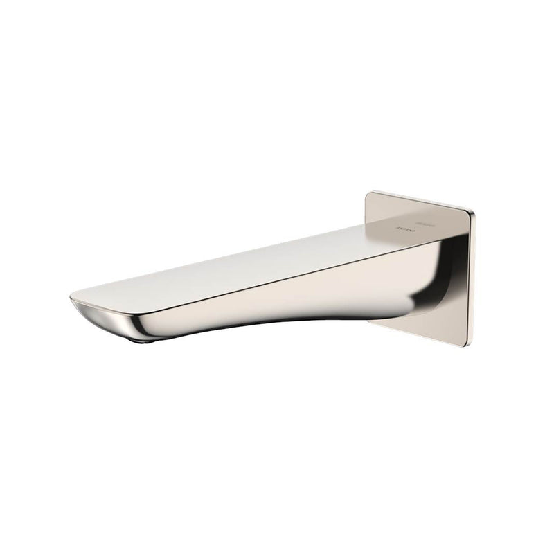 Gr Modern S Tub Spout - Wall Mount - 8" Brass/Polished Nickel