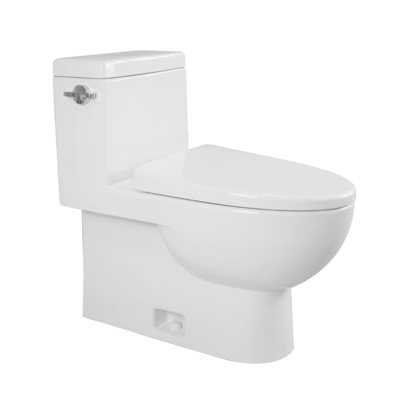 Twist Elongated Complete One Piece Toilet - Floor Mount - 15" Vitreous China/White