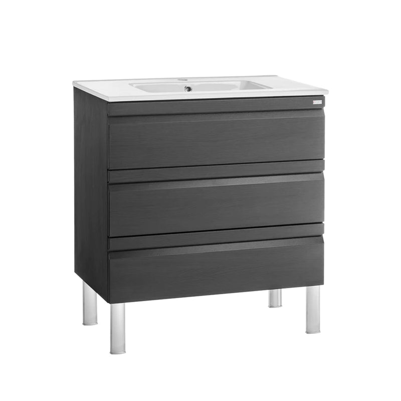 Solco 3 Drawers Cabinet Only - Floor Mount - 28" Particle Board Laminated/Grey