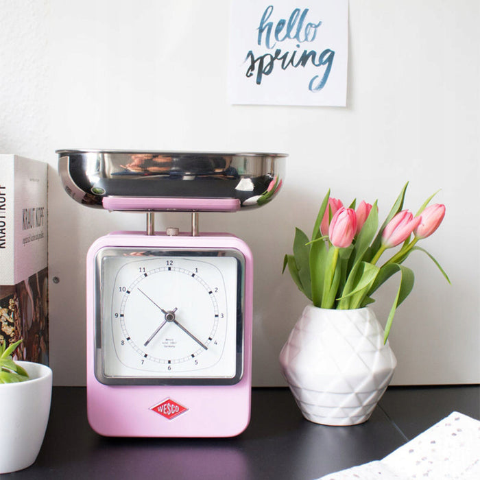 Retro Clock and Kitchen Scale - Free Standing - 9"